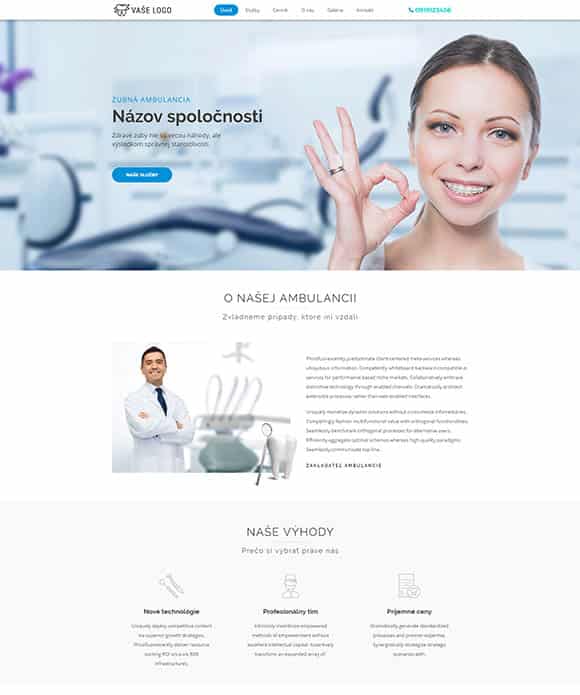 dizajn web stránka zubná ambulancia pro